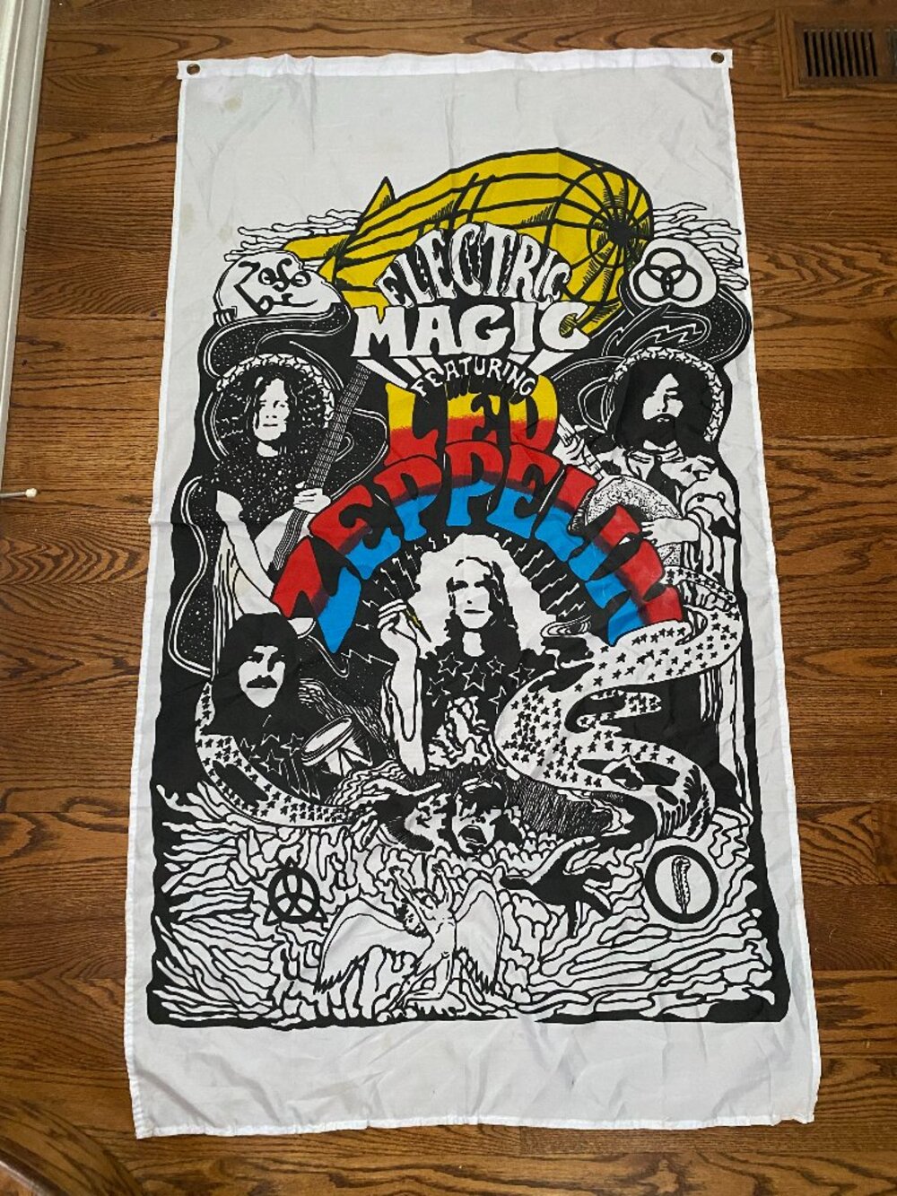 Electric Magic Led Zeppelin Flag 34" x 61" White Color Unbranded Rock Band